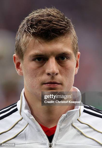 Toni Kroos of Germany looks on before the international friendly match between Germany and Malta at Tivoli stadium on May 13, 2010 in Aachen, Germany.