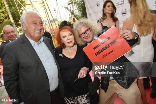 Marcel Campion, Regine and Pierre-Jean ChalenconÊ Attend "La Femme Dans Le Siecle" Dinner on July 5, 2018 in Paris, France.