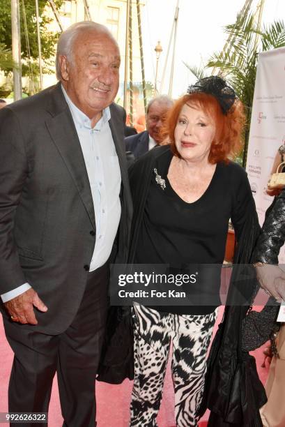 Marcel Campion and Le Grand Siecle 2018 awarded singer Regine attend "La Femme Dans Le Siecle" Dinner on July 5, 2018 in Paris, France.