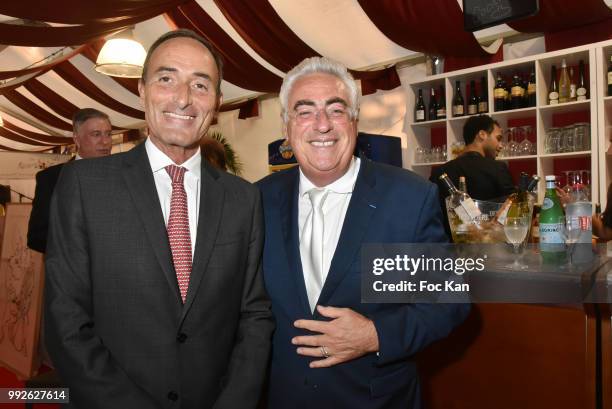 Herve Michel Danzac and Jean Mchel Aubrun Attend "La Femme Dans Le Siecle" Dinner on July 5, 2018 in Paris, France.