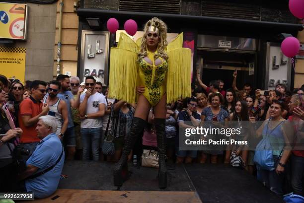 Chumina Power pictured during the Gay Pride High Heels race in Madrid.