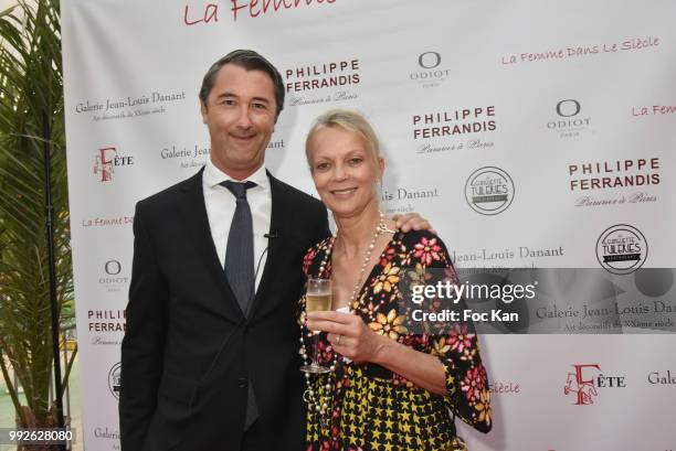 Stanislas Fougeron and Helene de Yougoslavie Attend "La Femme Dans Le Siecle" Dinner on July 5, 2018 in Paris, France.