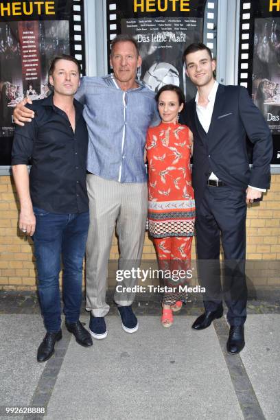 Bruno Eyron, Ralf Moeller, Sharon Brauner and Patrick Moelleken during the premiere of 'Das letzte Mahl' at Kino in der Kulturbrauerei on July 5,...