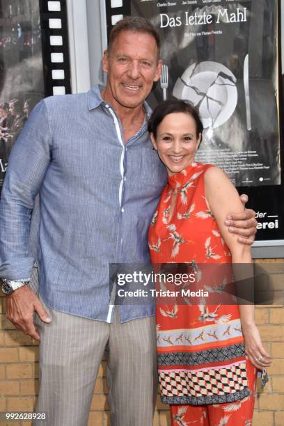 Ralf Moeller and Sharon Brauner during the premiere of 'Das letzte Mahl' at Kino in der Kulturbrauerei on July 5, 2018 in Berlin, Germany.