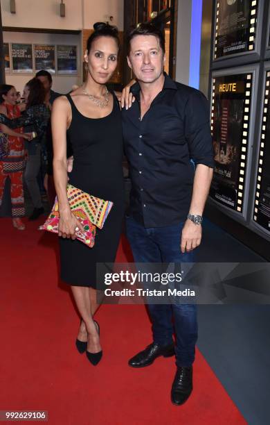 Friederike Dirscherl and Bruno Eyron during the premiere of 'Das letzte Mahl' at Kino in der Kulturbrauerei on July 5, 2018 in Berlin, Germany.