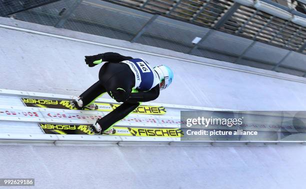 Polish ski jumper Kamil Stoch in action in the Erdinger Arena in Oberstdorf, Germany, 26 October 2017. Photo: Karl-Josef Hildenbrand/dpa