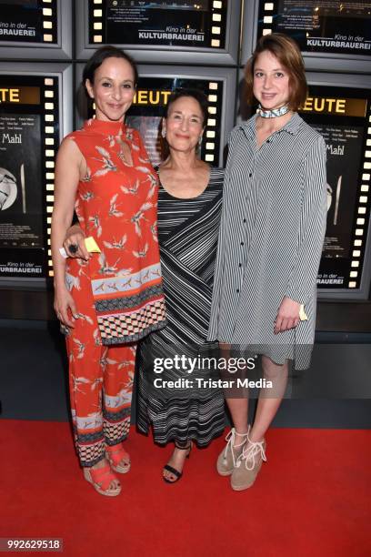 Sharon Brauner, Daphna Rosenthal and Sandra von Ruffin during the premiere of 'Das letzte Mahl' at Kino in der Kulturbrauerei on July 5, 2018 in...