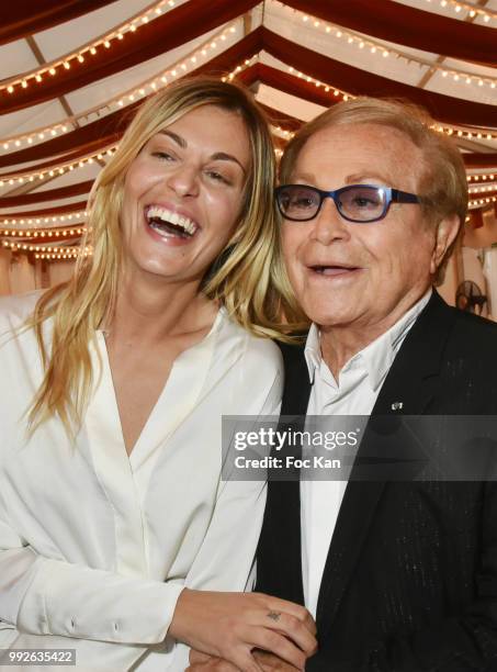Actress Sveva Alviti who played in movie singer Dalida and producer Orlando brother of singer Dalida attend "La Femme Dans Le Siecle" Dinner on July...