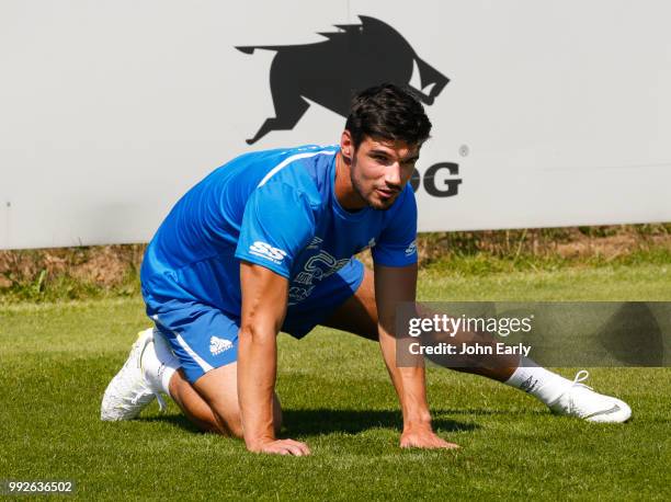 Christopher Schindler of Huddersfield Town during pre season training on July 5, 2018 in Huddersfield, England.