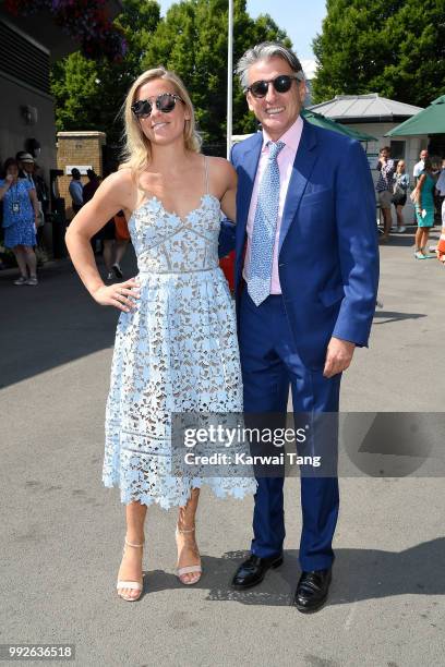 Lord Sebastian Coe and Maddy Coe attend day five of the Wimbledon Tennis Championships at the All England Lawn Tennis and Croquet Club on July 6,...