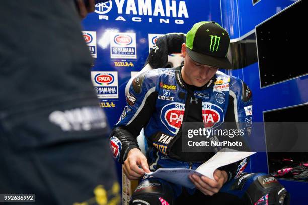 Alex Lowes of Pata Yamaha Official WorldSBK Team at box during the free practice of the Motul FIM Superbike Championship, Riviera di Rimini Round, at...