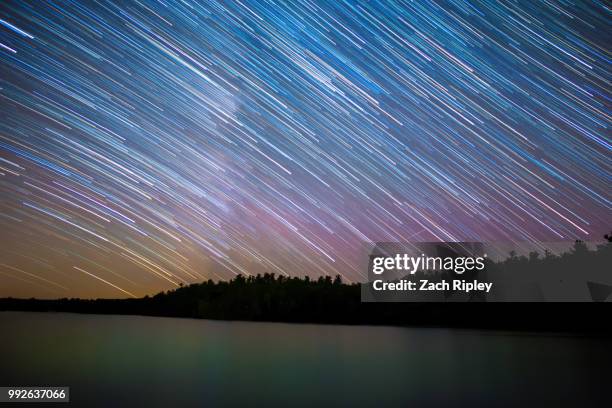 star trails over minocqua, wi - ripley stock pictures, royalty-free photos & images