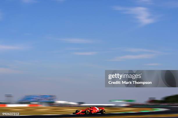 Kimi Raikkonen of Finland driving the Scuderia Ferrari SF71H on track during practice for the Formula One Grand Prix of Great Britain at Silverstone...