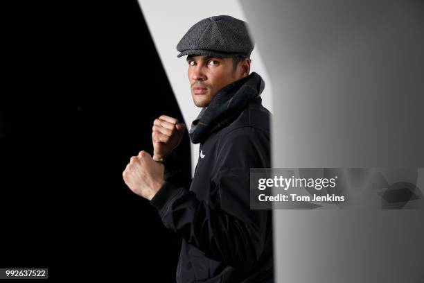 Anthony Ogogo, the middleweight boxer who won bronze at the 2012 Olympics and competed in the 2015 Strictly Come Dancing, poses for a portrait at the...