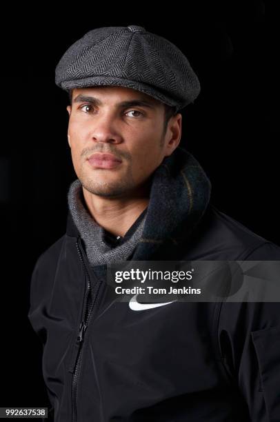 Anthony Ogogo, the middleweight boxer who won bronze at the 2012 Olympics and competed in the 2015 Strictly Come Dancing, poses for a portrait at the...