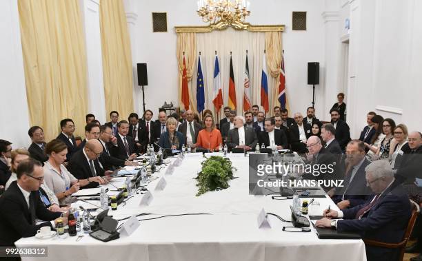 European Union High Representative for Foreign Affairs Federica Mogherini ; Iranian Minister of Foreign Affairs Mohammad Javad Zarif ; Russian...