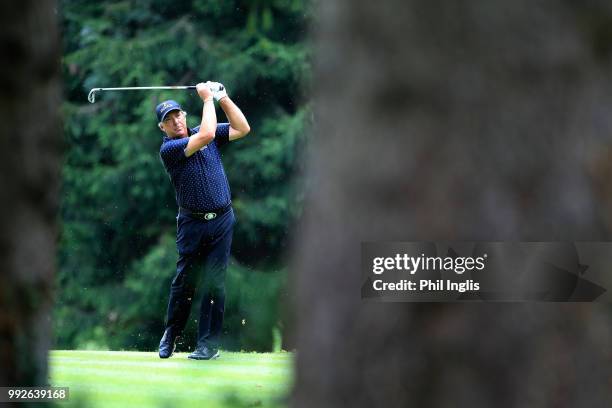 Barry Lane of England in action during Day One of the Swiss Seniors Open at Golf Club Bad Ragaz on July 6, 2018 in Bad Ragaz, Switzerland.