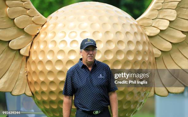 Barry Lane of England in action during Day One of the Swiss Seniors Open at Golf Club Bad Ragaz on July 6, 2018 in Bad Ragaz, Switzerland.