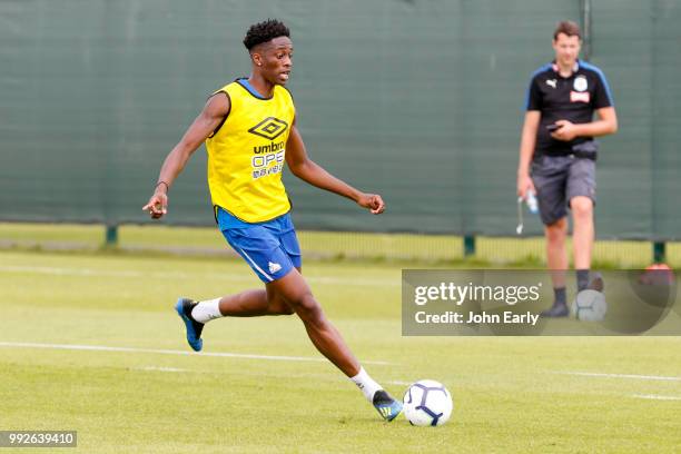 Terence Kongolo of Huddersfield Town during pre season training on July 5, 2018 in Huddersfield, England.