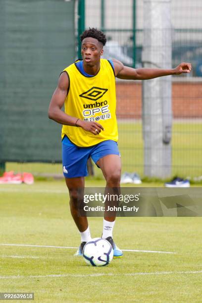 Terence Kongolo of Huddersfield Town during pre season training on July 5, 2018 in Huddersfield, England.