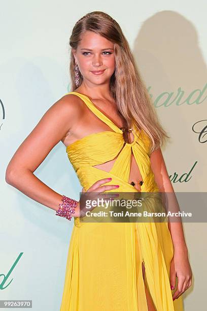 Esti Ginzburg attends The Chopard Trophy Dinner at the Hotel Martinez during the 63rd Annual International Cannes Film Festival on May 13, 2010 in...