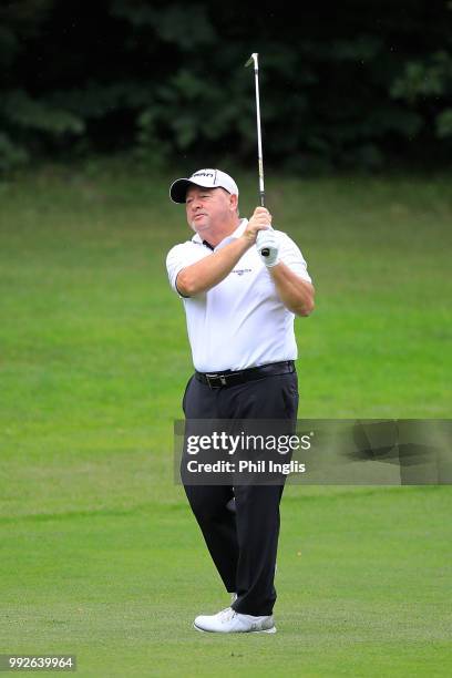 Ian Woosnam of Wales in action during Day One of the Swiss Seniors Open at Golf Club Bad Ragaz on July 6, 2018 in Bad Ragaz, Switzerland.