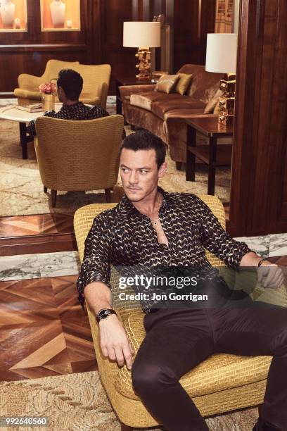 Actor Luke Evans is photographed for the Telegraph on September 19, 2016 in London, England.