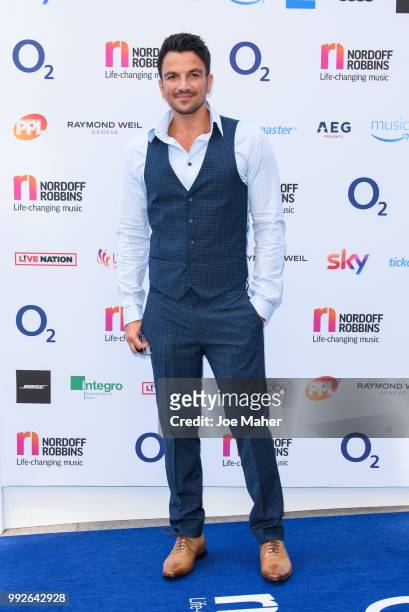 Peter Andre attends the Nordoff Robbins O2 Silver Clef Awards 2018 at Grosvenor House, on July 6, 2018 in London, England.