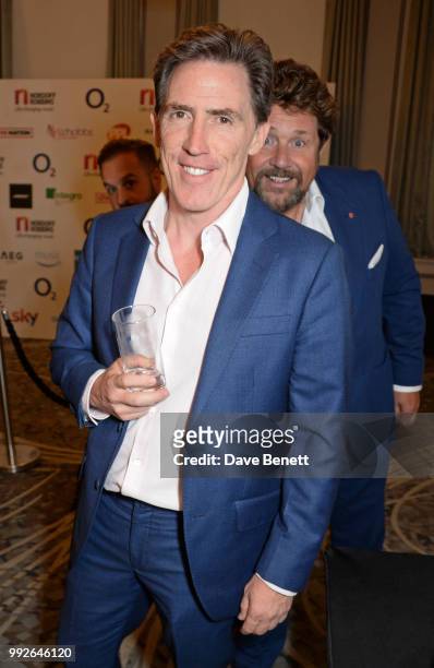 Alfie Boe, Rob Brydon and Michael Ball attend the Nordoff Robbins O2 Silver Clef Awards at The Grosvenor House Hotel on July 6, 2018 in London,...