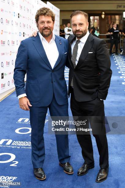 Michael Ball and Alfie Boe attend the Nordoff Robbins' O2 Silver Clef Awards at Grosvenor House, on July 6, 2018 in London, England.