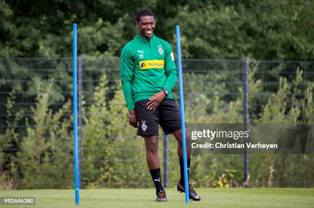 Mamadou Doucoure during a training session of Borussia Moenchengladbach at Borussia-Park on July 06, 2018 in Moenchengladbach, Germany.