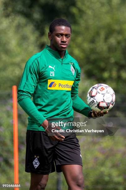 Mamadou Doucoure during a training session of Borussia Moenchengladbach at Borussia-Park on July 06, 2018 in Moenchengladbach, Germany.
