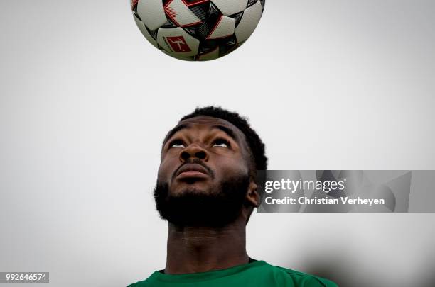 Mandela Egbo during a training session of Borussia Moenchengladbach at Borussia-Park on July 06, 2018 in Moenchengladbach, Germany.