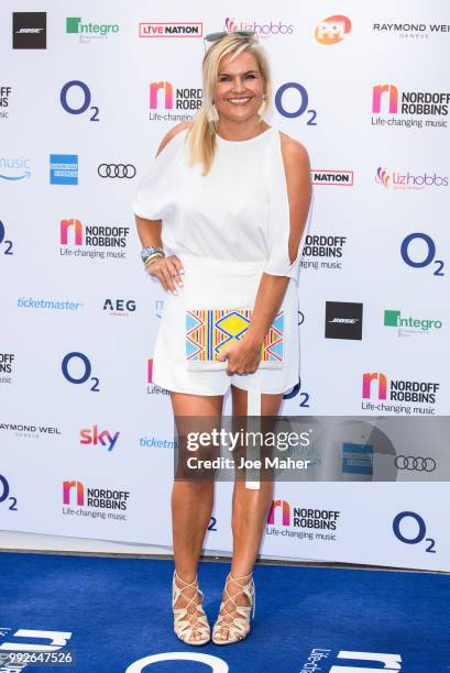 Katy Hill attends the Nordoff Robbins O2 Silver Clef Awards 2018 at Grosvenor House, on July 6, 2018 in London, England.