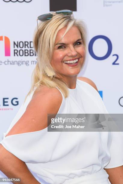 Katy Hill attends the Nordoff Robbins O2 Silver Clef Awards 2018 at Grosvenor House, on July 6, 2018 in London, England.