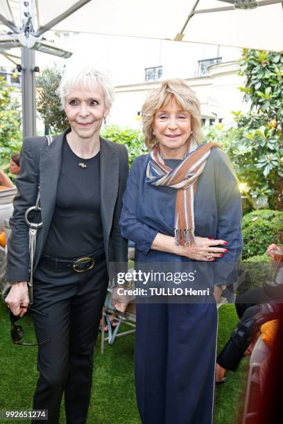 At the opening of the ephemeral restaurant Le Jardin de Joy in the Hotel Barriere Le Fouquet's, Tonie Marshall and Daniele Thompson are photographed...