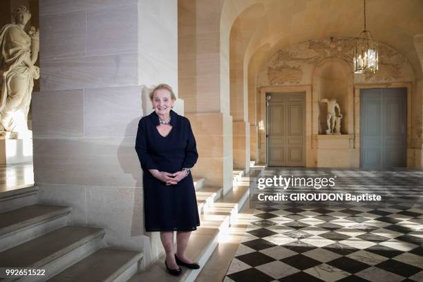 June 25 : the former secretary of state from Bill Clinton, Madeleine Albright is photographed for Paris Match at the Aspen Institut Forum in the...