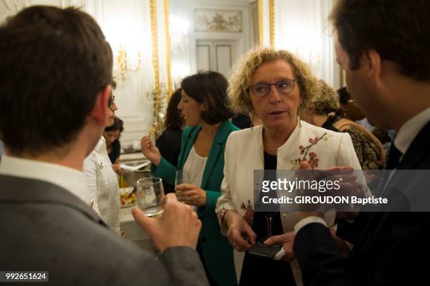 The Minister of Labour Muriel PÃ©nicaud is photographed for Paris Match with the LREM Parlamentarians at the Hotel de Chatelet on june 11, 2018 in...