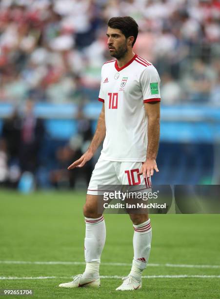 Karim Ansarifard of Iran is seen during the 2018 FIFA World Cup Russia group B match between Morocco and Iran at Saint Petersburg Stadium on June 15,...