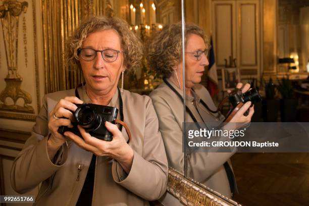 The Minister of Labour Muriel PÃ©nicaud is photographed for Paris Match in her office at the Hotel de Chatelet on june 14, 2018 in Paris, France.