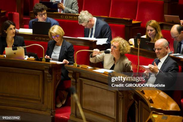 The Minister of Labour Muriel PÃ©nicaud is photographed for Paris Match with the Minister of Education Jean-Michel Blanquer at the National Assembly...