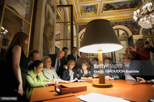 The Minister of Labour Muriel PÃ©nicaud is photographed for Paris Match with her colleagues at the National Assembly on june 14, 2018 in Paris,...