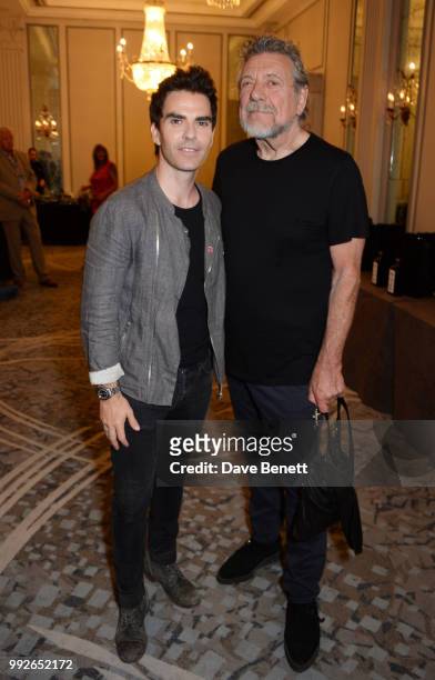 Kelly Jones and Robert Plant attend the Nordoff Robbins O2 Silver Clef Awards at The Grosvenor House Hotel on July 6, 2018 in London, England.