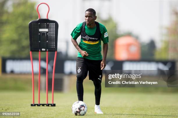 Ibrahima Traore during a training session of Borussia Moenchengladbach at Borussia-Park on July 06, 2018 in Moenchengladbach, Germany.