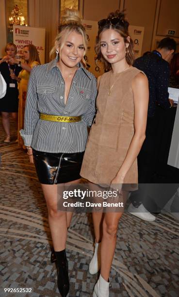 Tallia Storm and Nina Nesbitt attend the Nordoff Robbins O2 Silver Clef Awards at The Grosvenor House Hotel on July 6, 2018 in London, England.