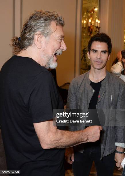 Robert Plant and Kelly Jones attend the Nordoff Robbins O2 Silver Clef Awards at The Grosvenor House Hotel on July 6, 2018 in London, England.