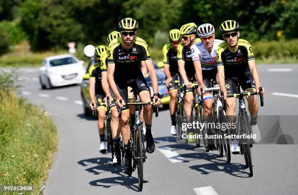 Damien Howson of Australia and Team Mitchelton-Scott / Daryl Impey of South Africa and Team Mitchelton-Scott / Mikel Nieve of Spain and Team...