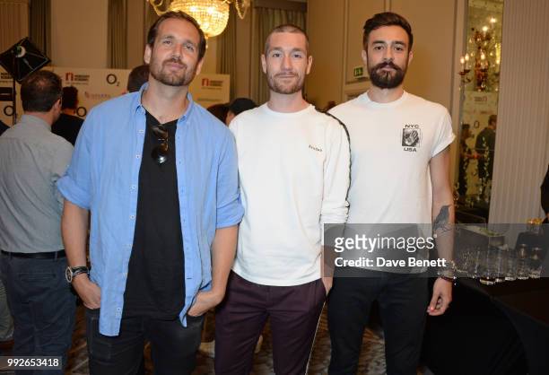 William Farquarson, Dan Smith and Kyle J Simmons of Bastille attend the Nordoff Robbins O2 Silver Clef Awards at The Grosvenor House Hotel on July 6,...
