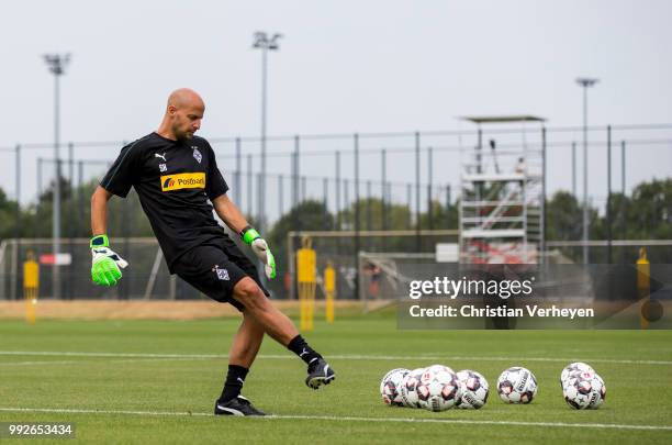 Goalkeeper Coach Steffen Krebs during a training session of Borussia Moenchengladbach at Borussia-Park on July 05, 2018 in Moenchengladbach, Germany.