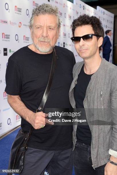 Robert Plant and Kelly Jones of the Stereophonics attend the Nordoff Robbins' O2 Silver Clef Awards at Grosvenor House, on July 6, 2018 in London,...